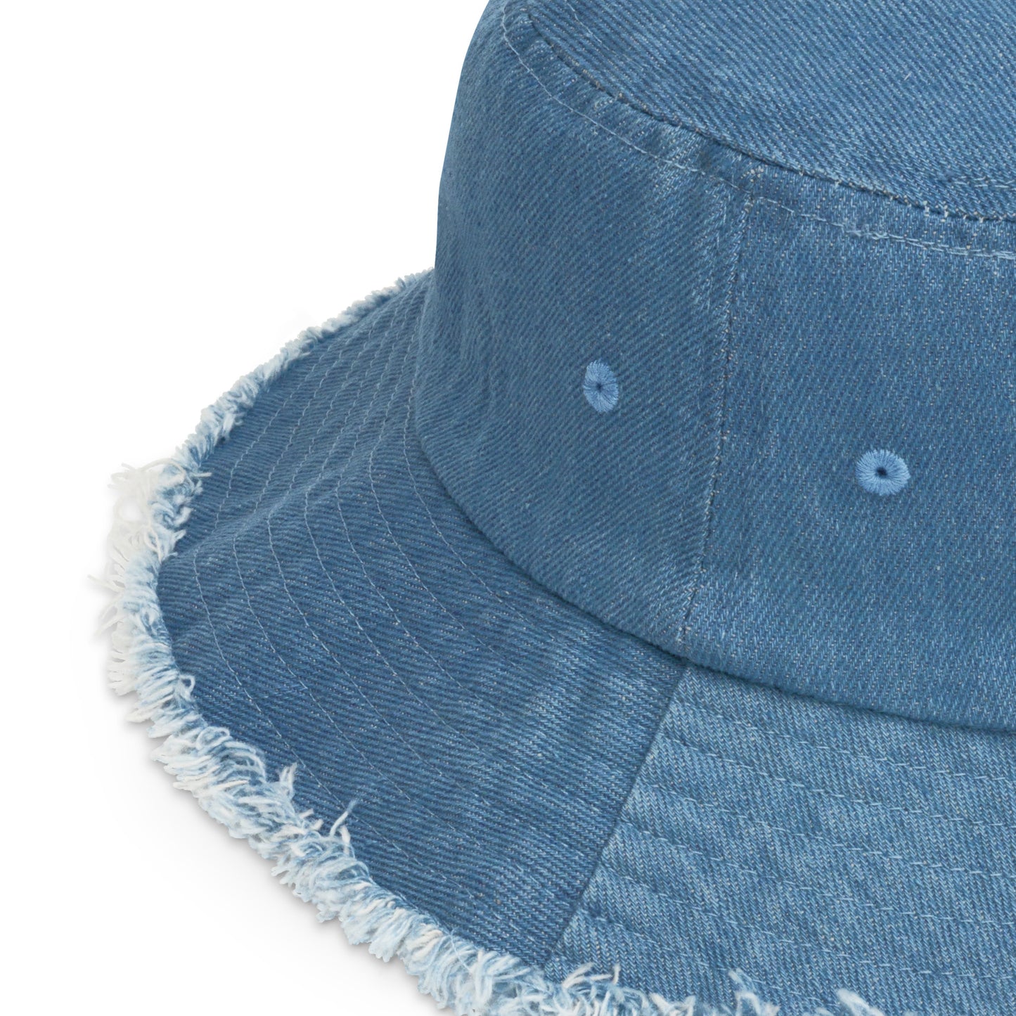 Holy Knit- Distressed Denim Bucket Hat